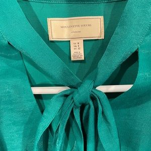 Anthropologie Women's Gina Bow Tie Green Dress